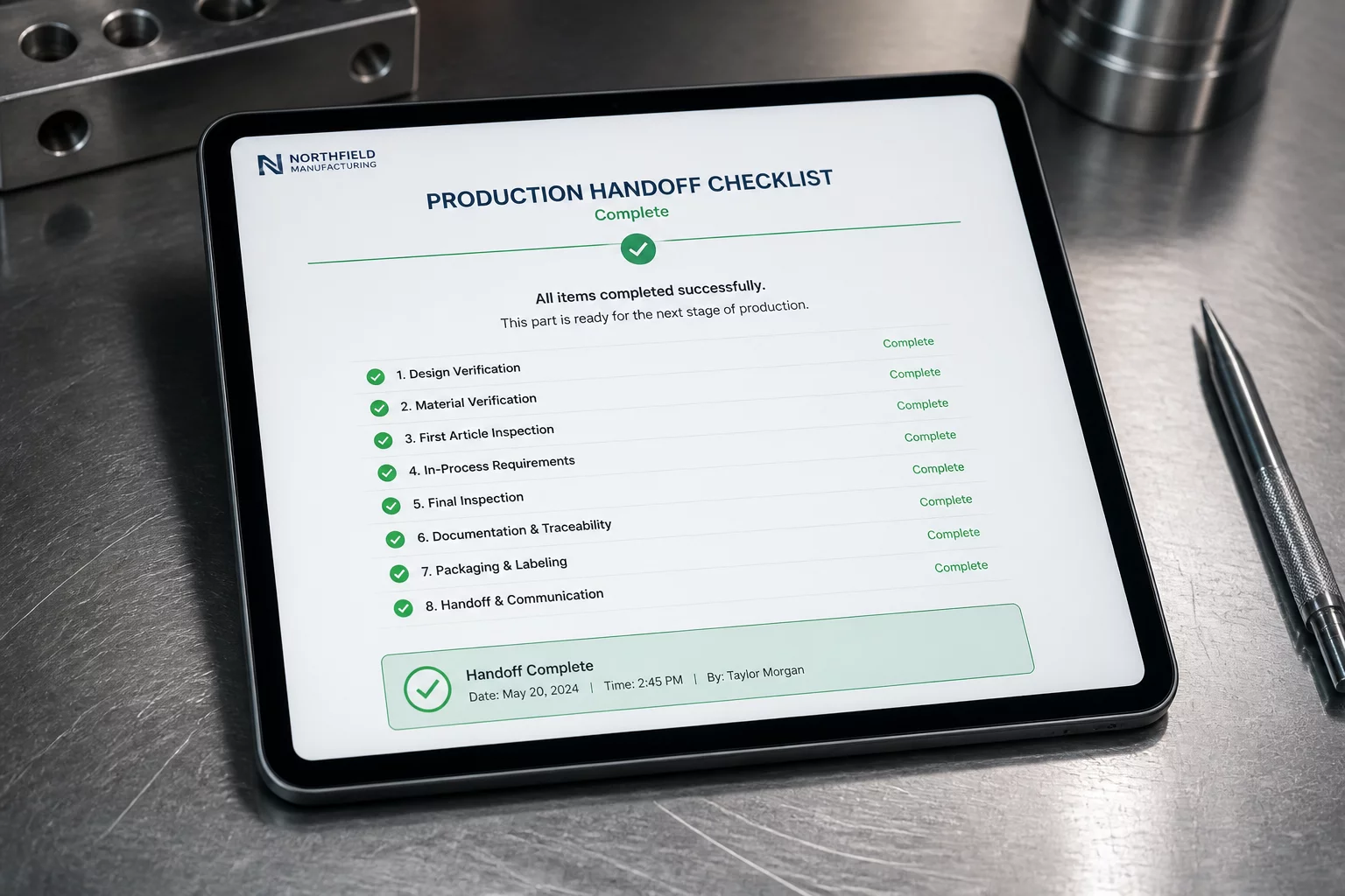 Production Handoff Checklist